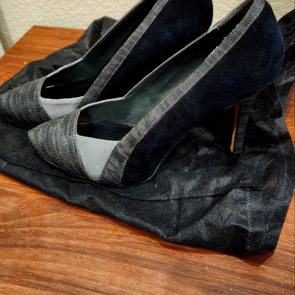 White House Black Market,  Size 9.5, Black and Grey suede shoes